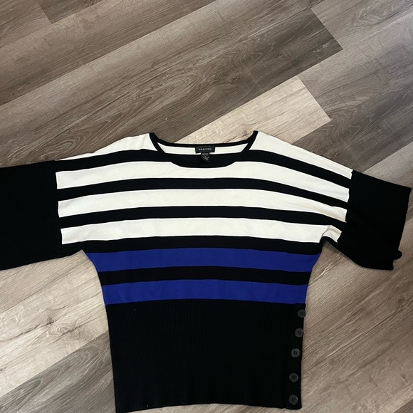 Spense Tops - Spense Black and White Striped Top